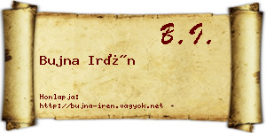 Bujna Irén névjegykártya